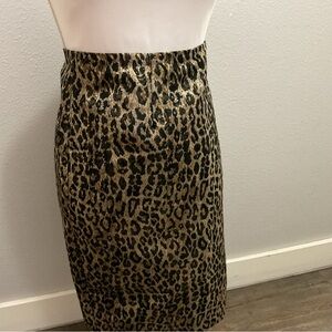 Sunny Leigh Leopard Print Skirt - Black and Gold
